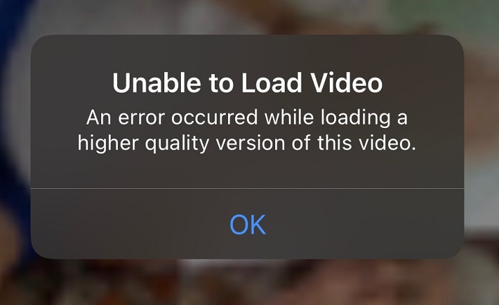 Unable to Load Video - An error occurred while loading a higher quality version of this video