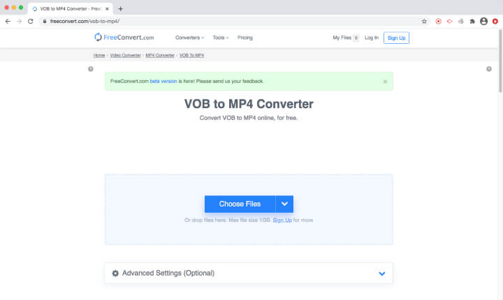 online vob file converter