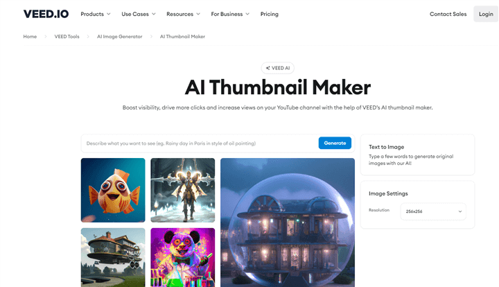 VEED AI Thumbnail Maker