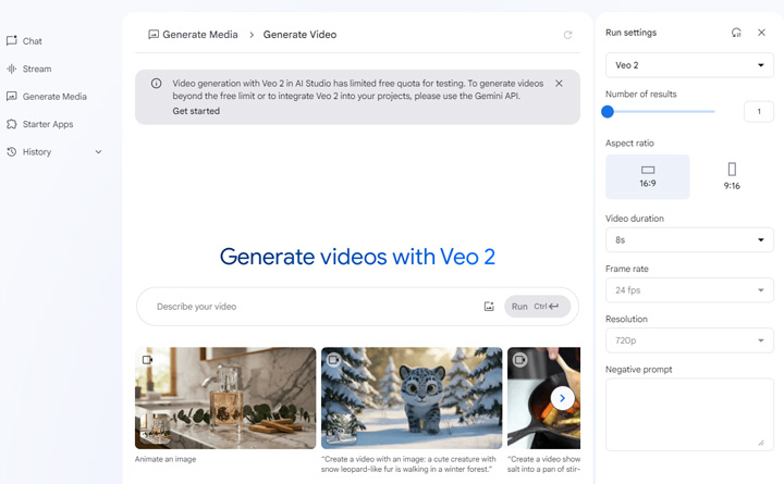 Input the Prompt for Google Veo 2
