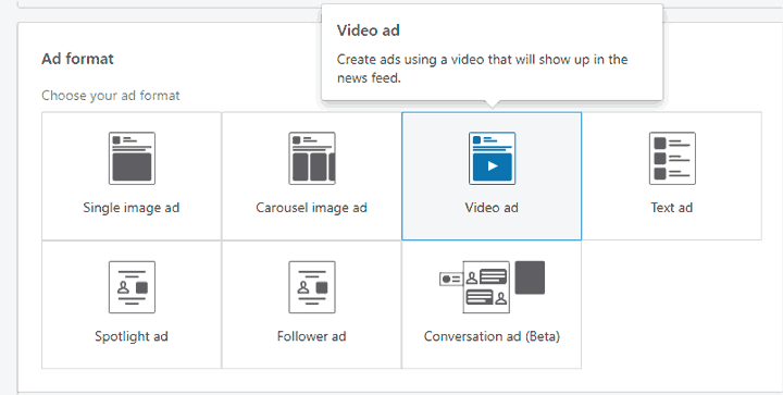 Video ad LinkedIn