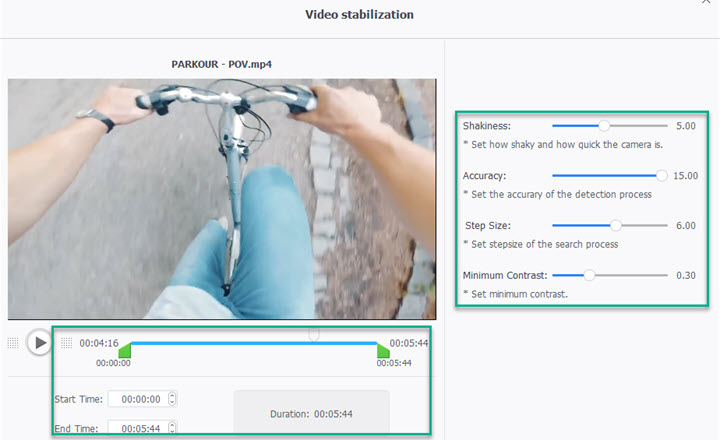 videoproc video stabilization