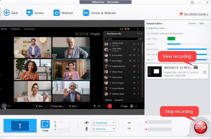 webex record presentation with video