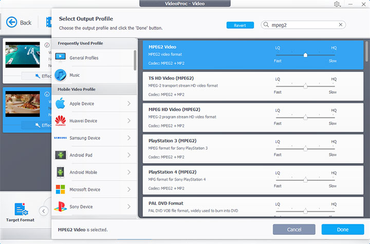 convert from mp4 to mpeg2