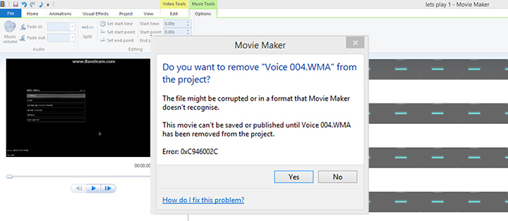 Win movie maker project saved deals now wont open to edit