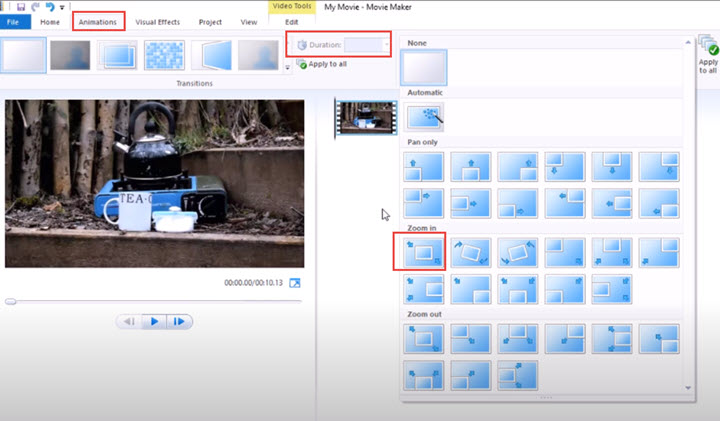 crop videos windows movie maker