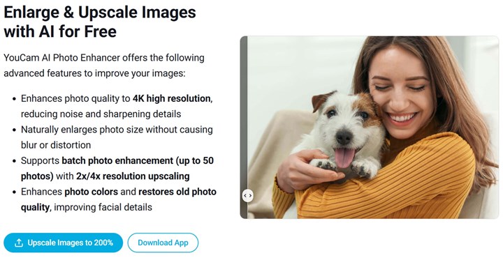 YouCam Enhance Feature Upscale