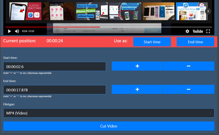 youtube video cutter online download