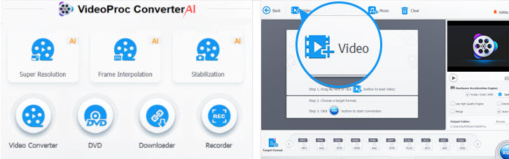 get access to video processing panel