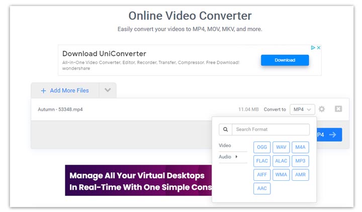 Convert Video to Audio with Freeconvert