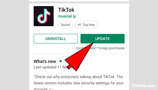 How to Fix TikTok server error - update the TikTok app 