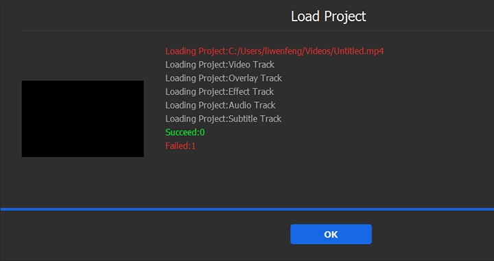 Project Loading Error in VideoProc Vlogger