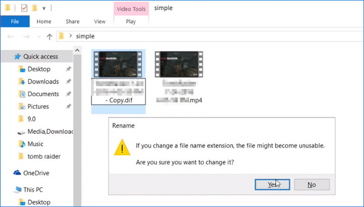 Change extension to .dif to fix audio out of sync in Premiere