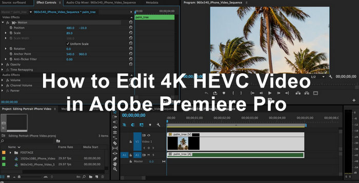 How to Edit 4K HEVC H.265 Video in Adobe Premiere Pro