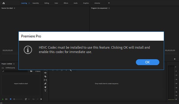 hevc codec not installed on windows 10