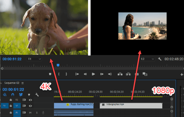 scale a video in adobe premiere with pixels