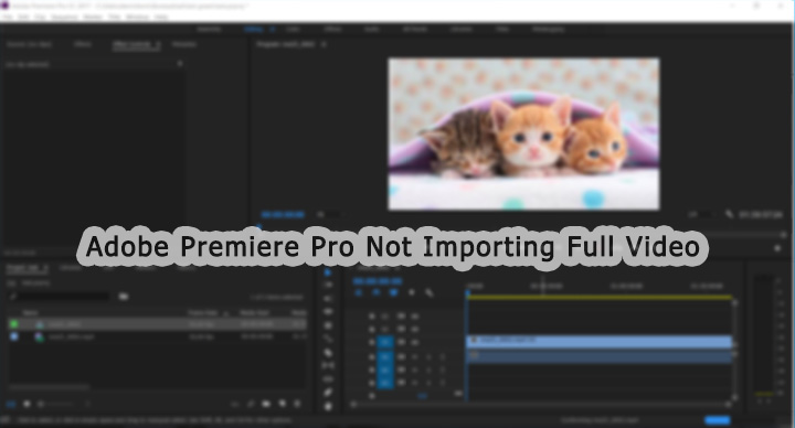How t Fix Adobe Premiere Pro Not Importing Full Video Clip