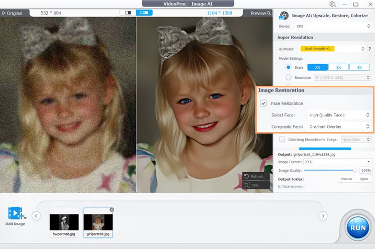VideoProc AI Face Restoration - Step 2