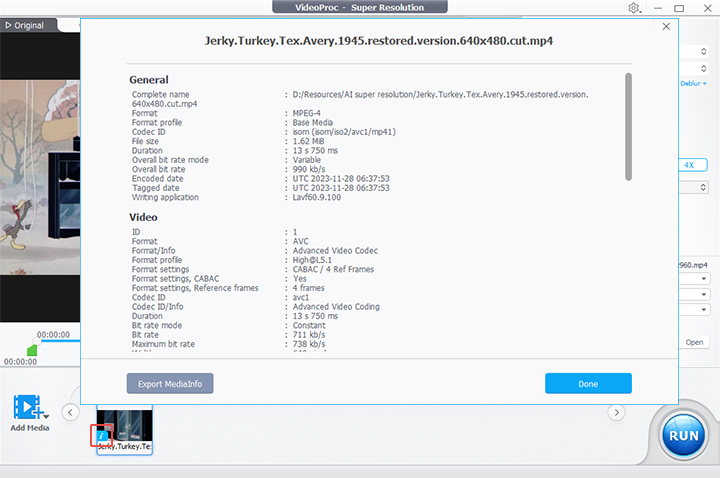 Check Media Info in Super Resolution