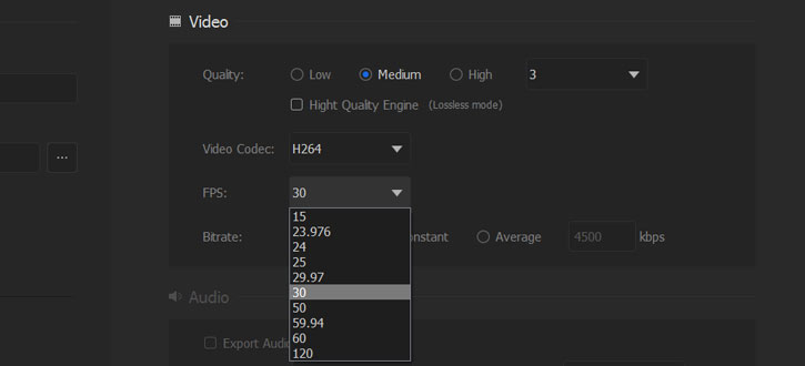 videoproc framerate