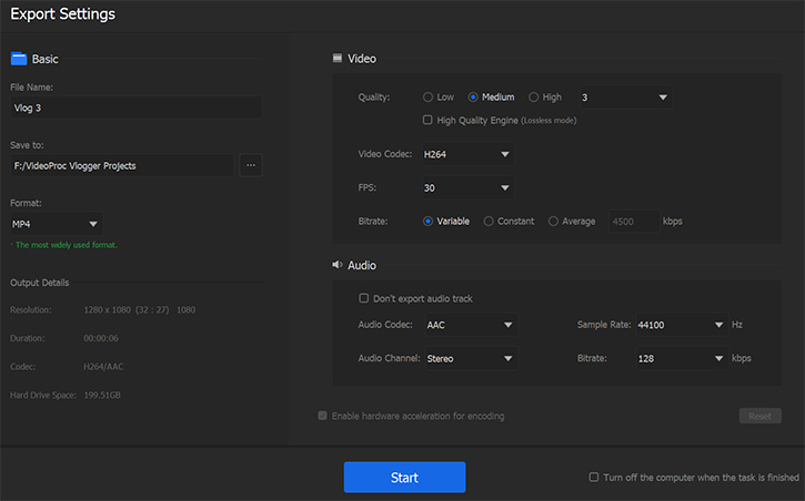 crete log file videoproc