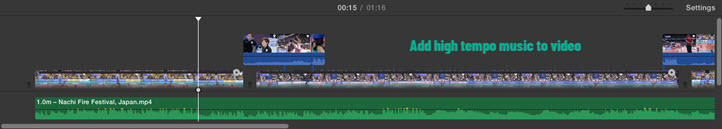 Add high tempo song to video iMovie