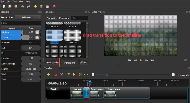 OpenShot Tutorial - Add Transition