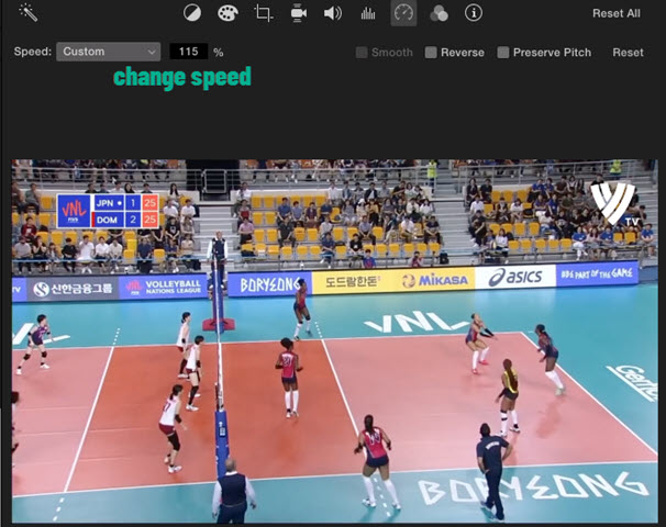 Change the speed in iMovie