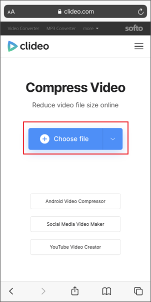 How to Compress A Video on iPhone by Clideo - Step 2