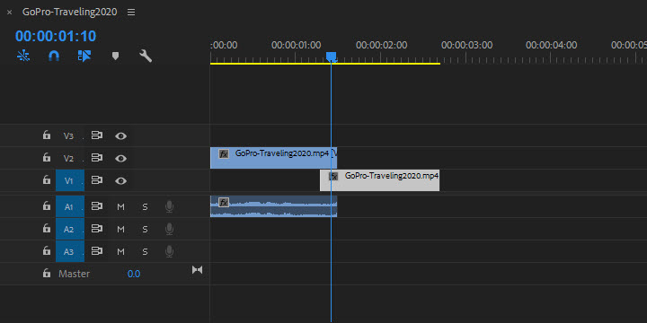 Cut a video into 2 clips in Premiere