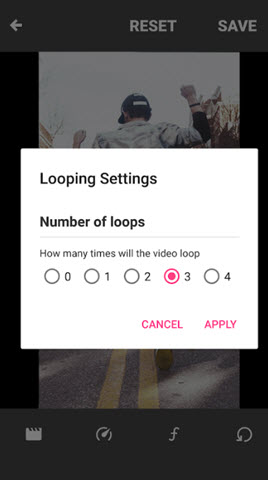 select video looping time on Android 