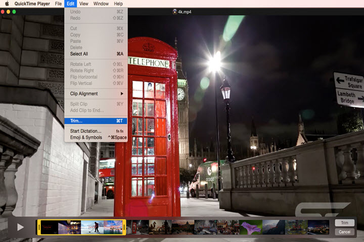 QuickTime Trim Video on Mac