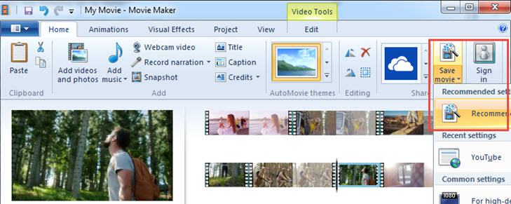 Save the merged videos as one video file